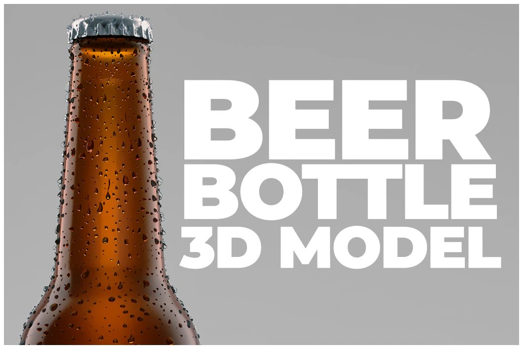 beer bottle 3D Model .c4d .max .obj .3ds .fbx .stl .blend 