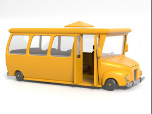 school bus low-poly 3D Модель
