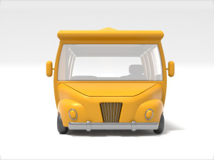 school bus low-poly 3Dモデル