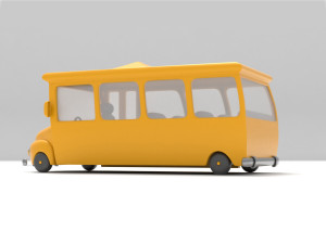school bus low-poly 3Dモデル