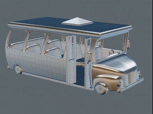 school bus low-poly 3Dモデル