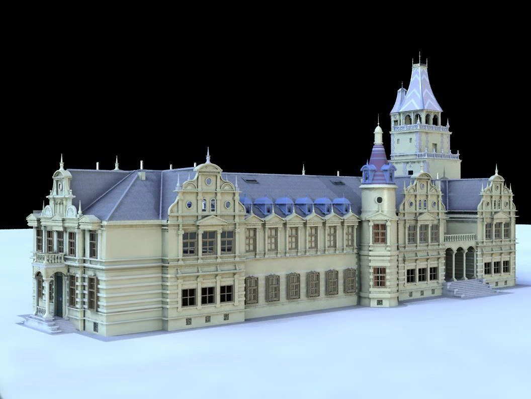 detailed 3d castle 3D Model .c4d .max .obj .3ds .fbx .stl .blend