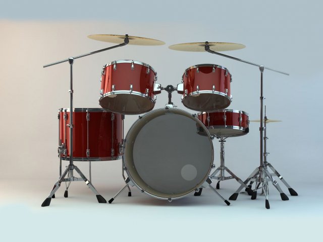 drum sets 3D Модель .c4d .max .obj .3ds .fbx .stl .blend 