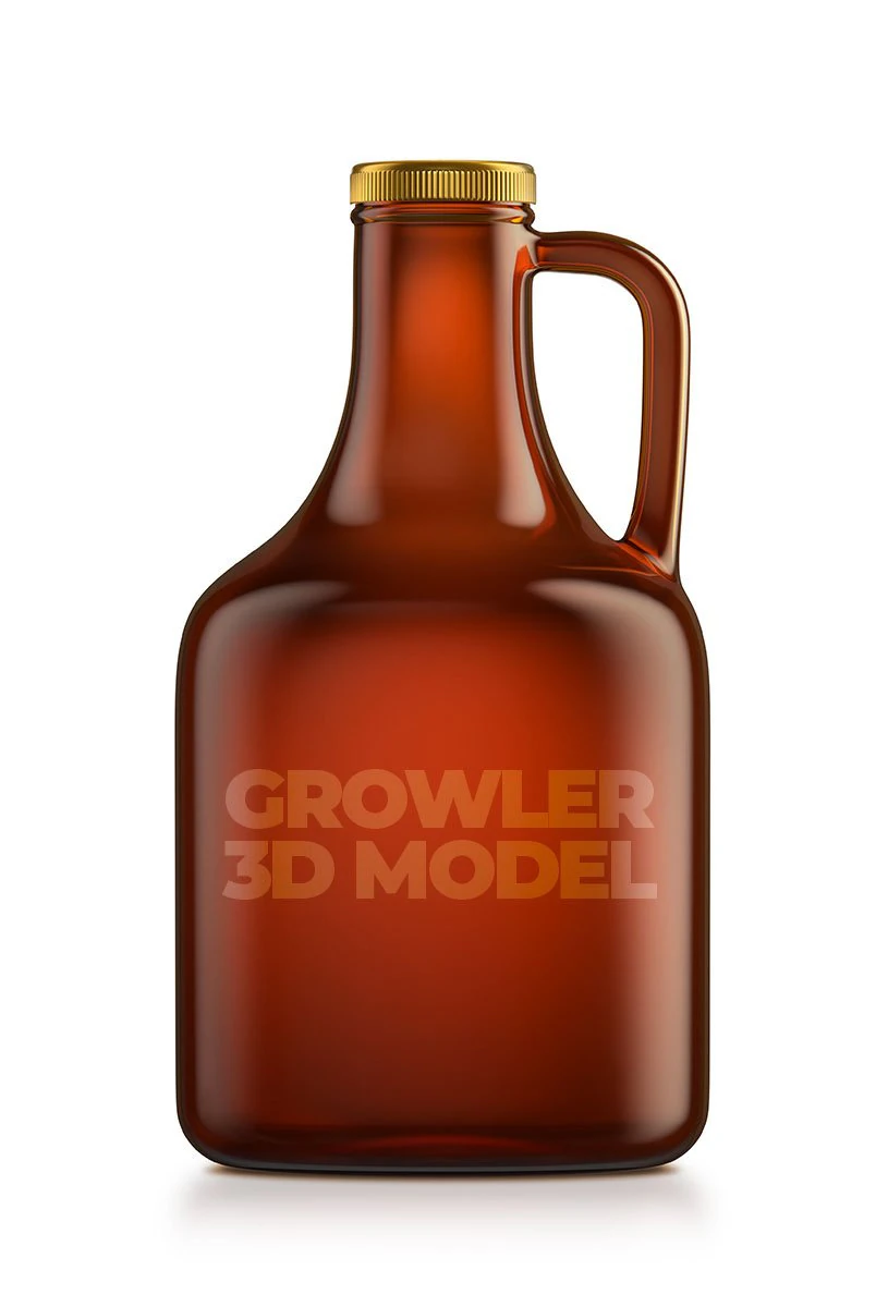growler beer 3D Model .c4d .max .obj .3ds .fbx .stl .blend 