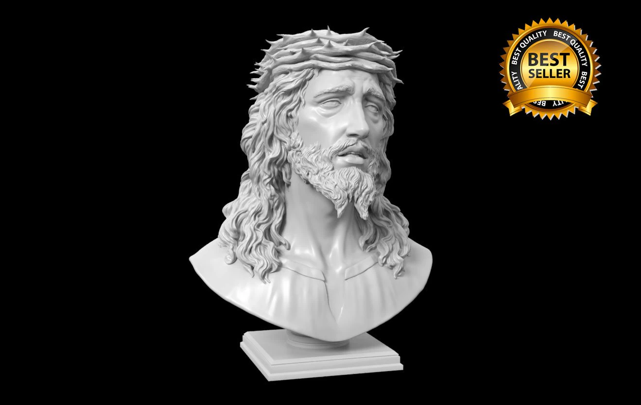 Jesus bust 3D Print Model .c4d .max .obj .3ds .fbx .stl .blend 