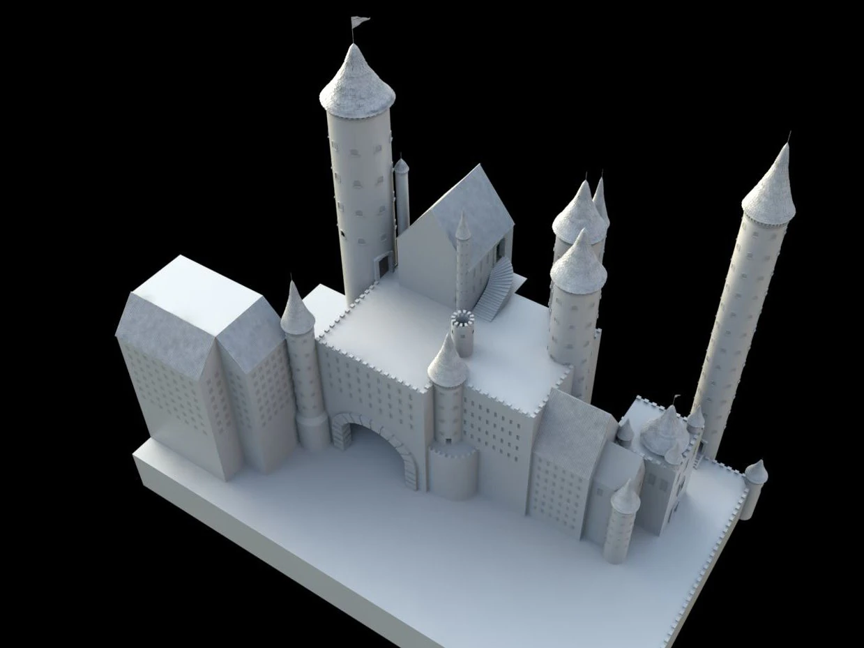 medieval castle 3D Model .c4d .max .obj .3ds .fbx .stl .blend