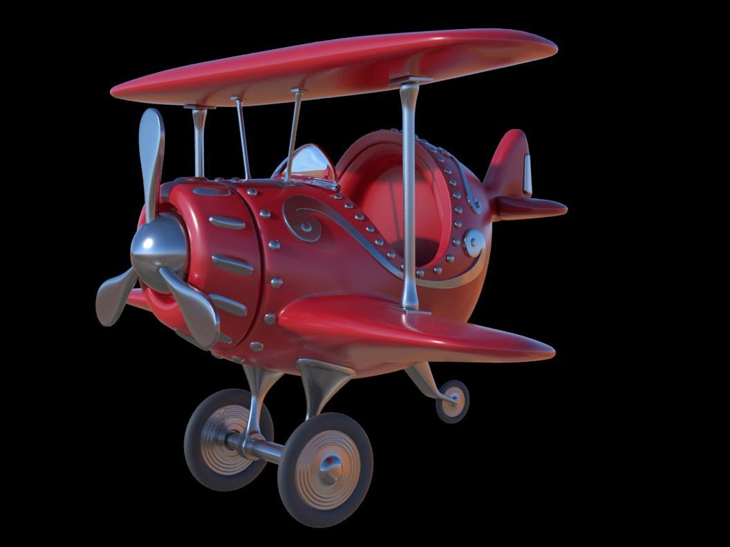 cartoon plane 3D Model in Old 3DExport