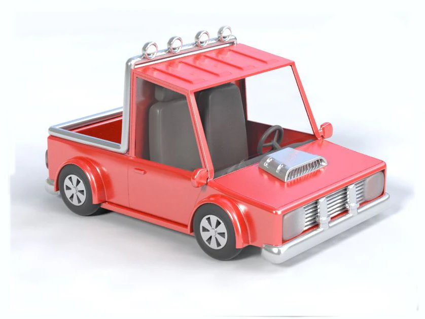cartoon truck 3D Model .c4d .max .obj .3ds .fbx .stl .blend 