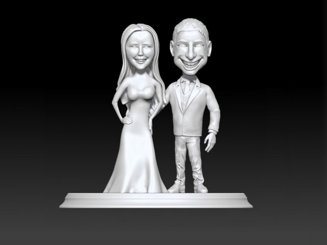 wedding couple cake decor 3D प्रिंट मॉडल .c4d .max .obj .3ds .fbx .stl .blend 