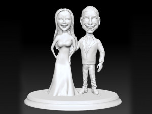 wedding couple cake decor 3D प्रिंट मॉडल