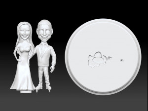wedding couple cake decor 3D प्रिंट मॉडल