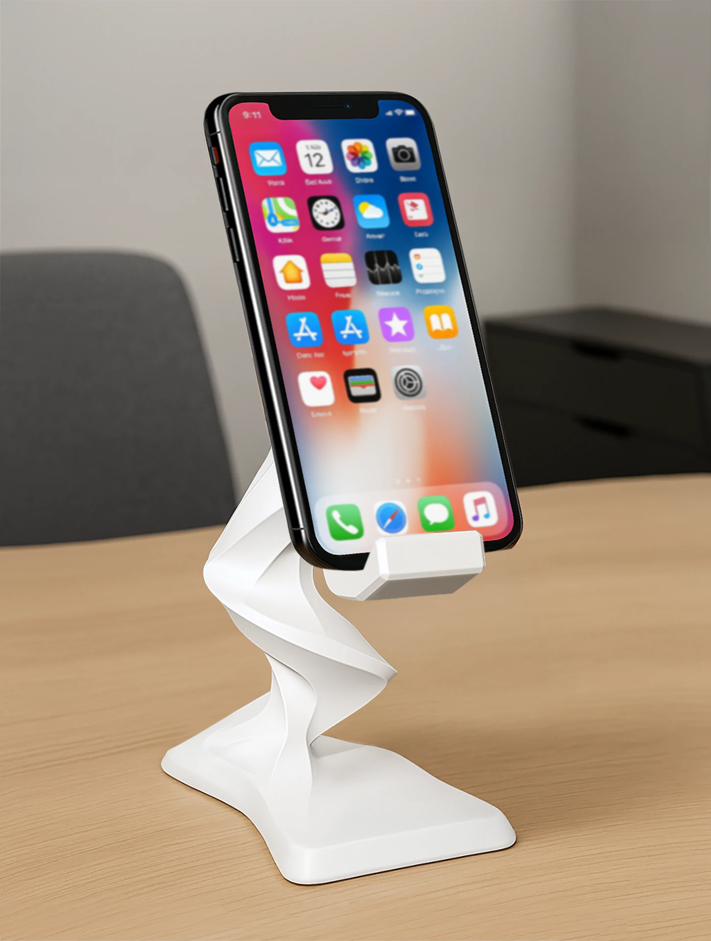 Twist Spiral Phone Stand - STL Ready to Print 3D print model 3D Model .c4d .max .obj .3ds .fbx .stl .blend