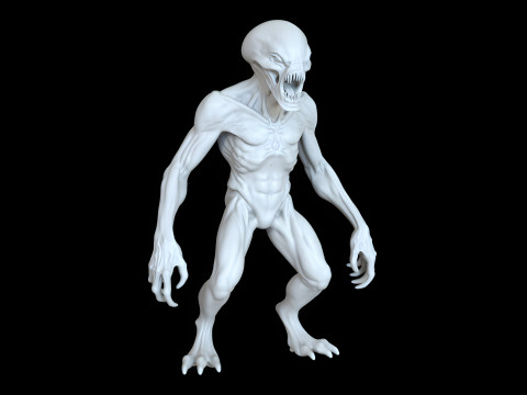 Alien Monster STL High-Detail Horror Creature for Resin or FDM 3D print model Modelo 3D