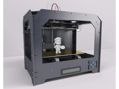 Kunstenaar stripfiguur klaar om STL 3D-printmodel af te drukken 3D Model