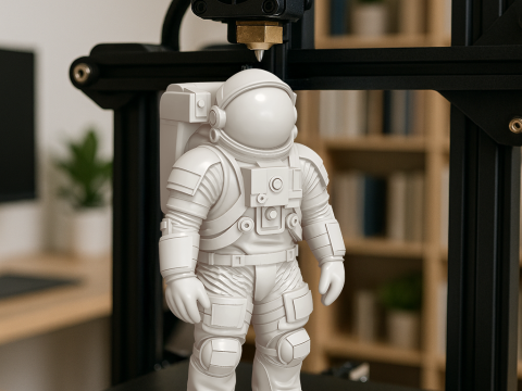 Astronaut STL 3D Printable Space Suit Character Explorer Figure 3D print model 3D Model