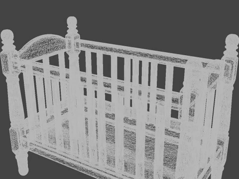 लघु बेबी पालना एसटीएल प्रिंट करने के लिए तैयार 3डी प्रिंट मॉडल 3D मॉडल