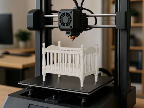 Miniature Baby Crib STL Ready to Print 3D print model Modèle 3D