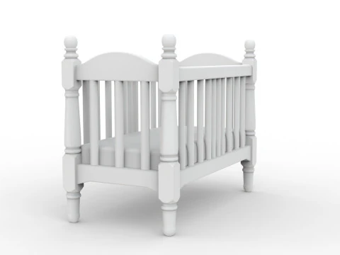 लघु बेबी पालना एसटीएल प्रिंट करने के लिए तैयार 3डी प्रिंट मॉडल 3D मॉडल