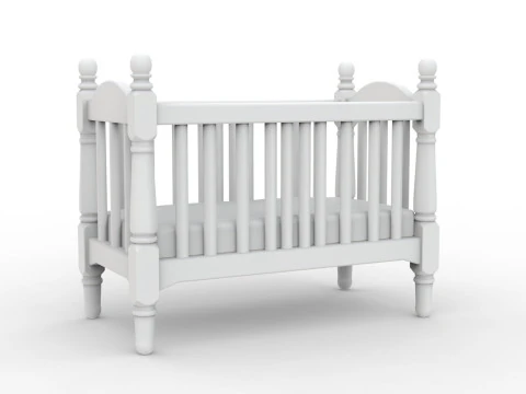 लघु बेबी पालना एसटीएल प्रिंट करने के लिए तैयार 3डी प्रिंट मॉडल 3D मॉडल