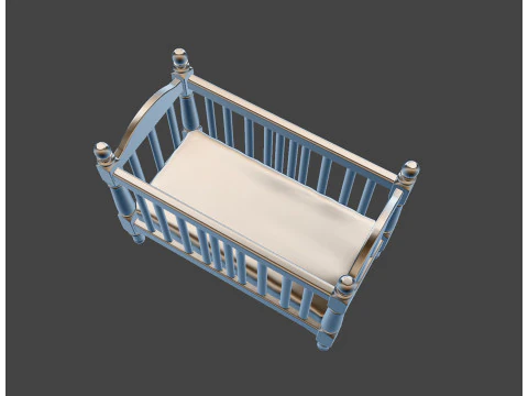 लघु बेबी पालना एसटीएल प्रिंट करने के लिए तैयार 3डी प्रिंट मॉडल 3D मॉडल