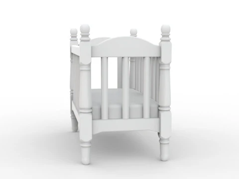 लघु बेबी पालना एसटीएल प्रिंट करने के लिए तैयार 3डी प्रिंट मॉडल 3D मॉडल