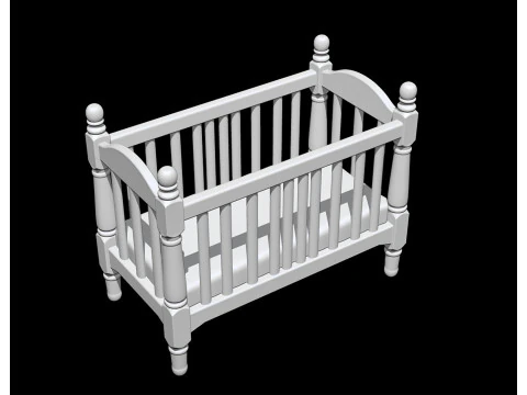 लघु बेबी पालना एसटीएल प्रिंट करने के लिए तैयार 3डी प्रिंट मॉडल 3D मॉडल