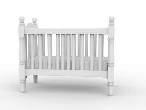 लघु बेबी पालना एसटीएल प्रिंट करने के लिए तैयार 3डी प्रिंट मॉडल 3D मॉडल