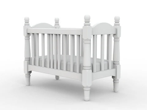 लघु बेबी पालना एसटीएल प्रिंट करने के लिए तैयार 3डी प्रिंट मॉडल 3D मॉडल