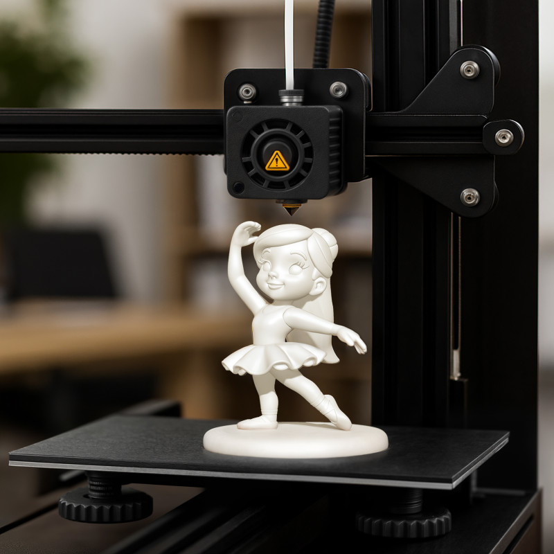 Ballerina Girl 3D Printable Figurine Cartoon Style 3D print model 3D Model .c4d .max .obj .3ds .fbx .stl .blend