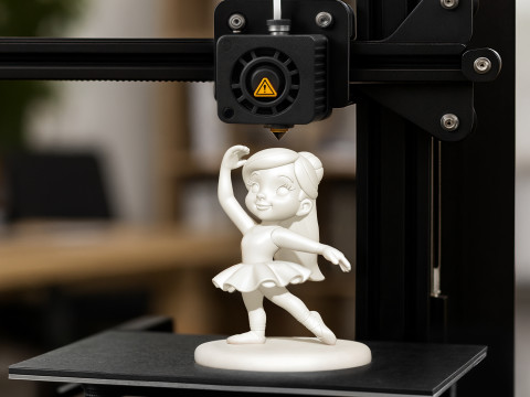 Ballerina Girl 3D Printable Figurine Cartoon Style 3D print model 3D Model