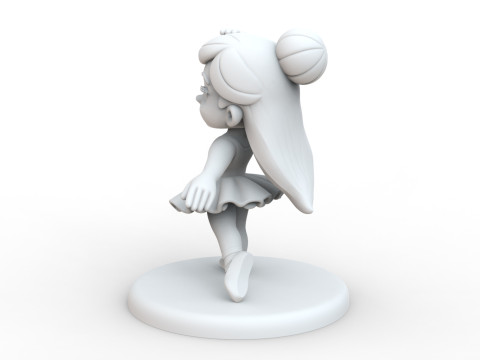 Ballerina Girl 3D Printable Figurine Cartoon Style 3D print model 3D Model
