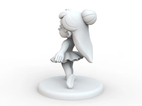 Ballerina Girl 3D Printable Figurine Cartoon Style 3D print model 3D Model