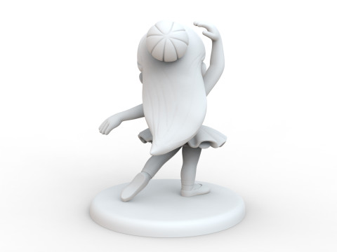 Ballerina Girl 3D Printable Figurine Cartoon Style 3D print model 3D Model