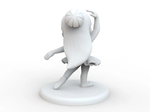 Ballerina Girl 3D Printable Figurine Cartoon Style 3D print model 3D Model