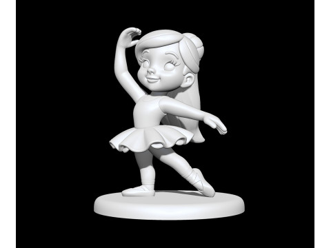 Ballerina Girl 3D Printable Figurine Cartoon Style 3D print model 3D Model