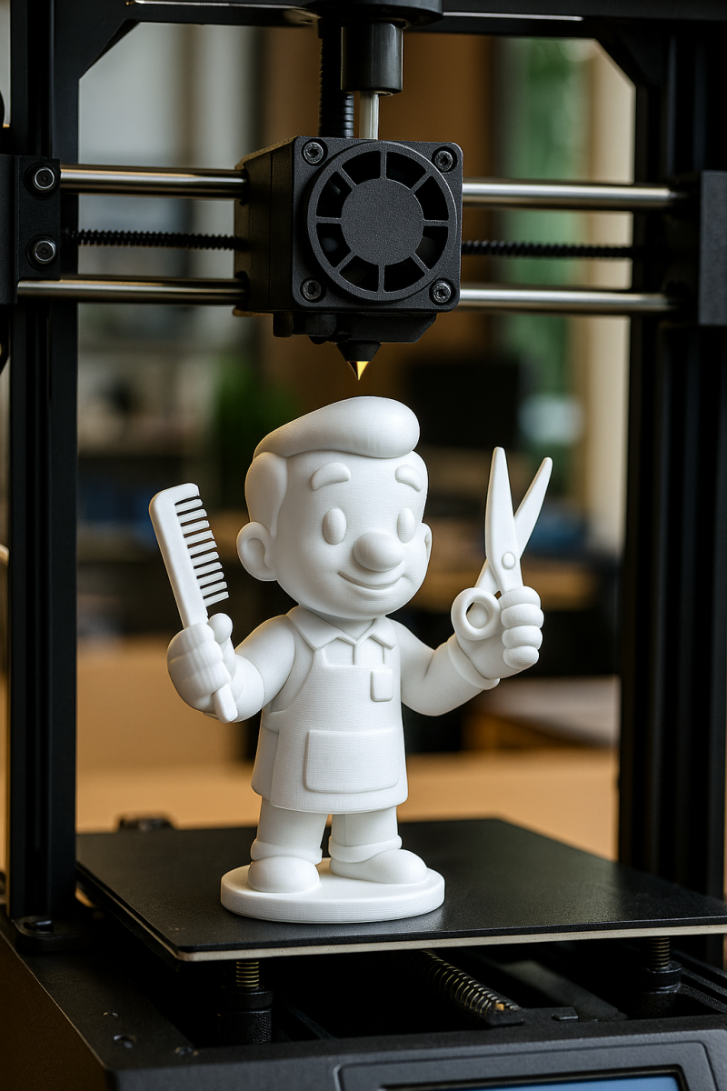 Barber Cartoon Character STL 3D print model 3D Model .c4d .max .obj .3ds .fbx .stl .blend 