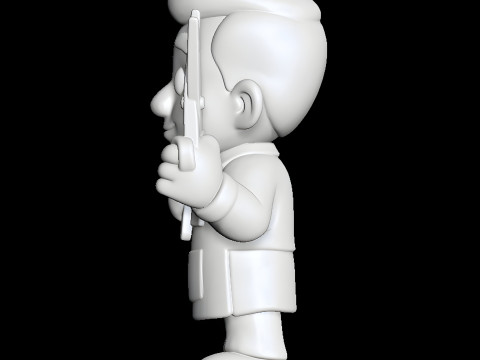 Barber Cartoon Character STL 3D print model 3D Model