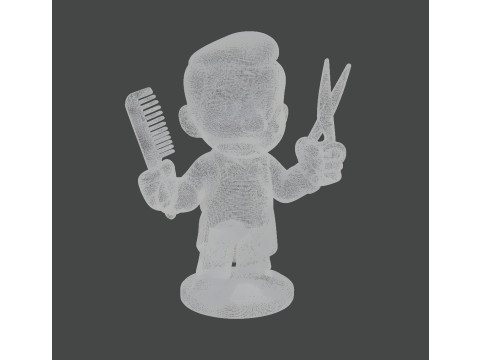 Barber Cartoon Character STL 3D print model 3D Model