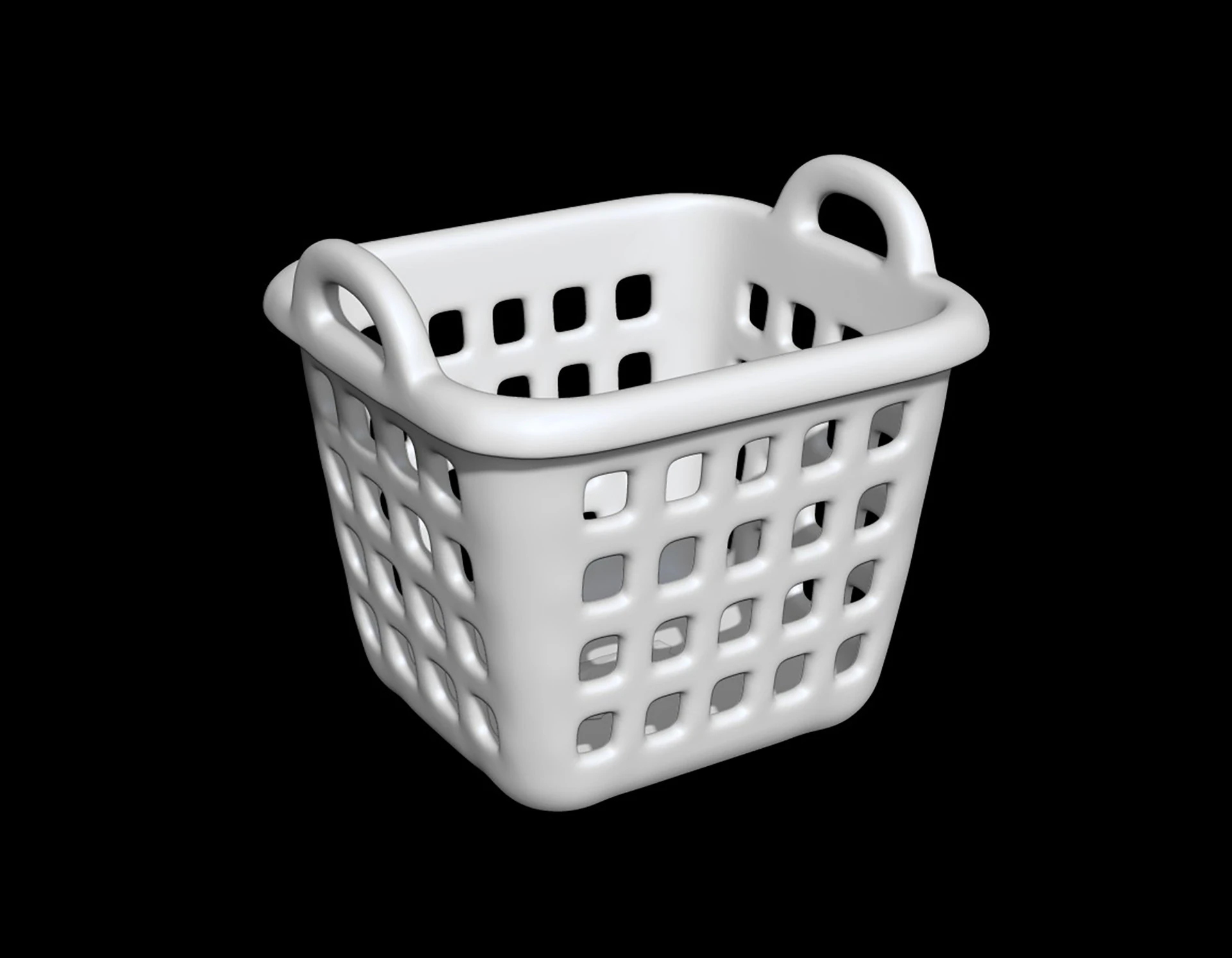 3D Printable Laundry Basket with Handle 3D print model 3D Model .c4d .max .obj .3ds .fbx .stl .blend 