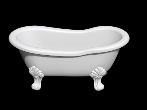 Clawfoot Bathtub Vintage Bathroom Fixture 3D print model 3D 모델