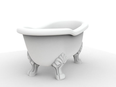 Clawfoot Bathtub Vintage Bathroom Fixture 3D print model Modelo 3D