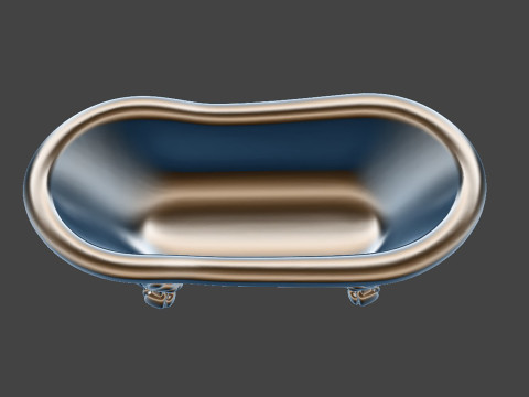 Clawfoot Bathtub Vintage Bathroom Fixture 3D print model Modelo 3D