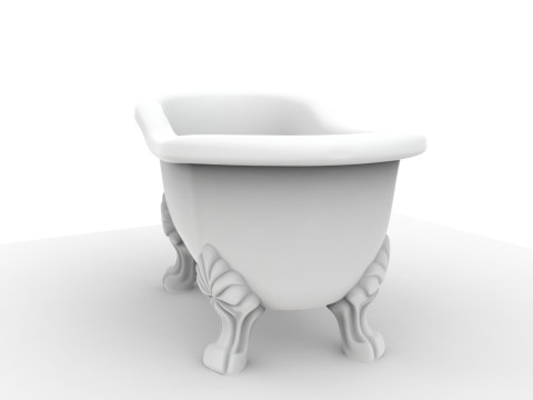 Clawfoot Bathtub Vintage Bathroom Fixture 3D print model Modelo 3D