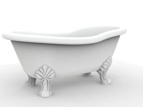 Clawfoot Bathtub Vintage Bathroom Fixture 3D print model 3D Model