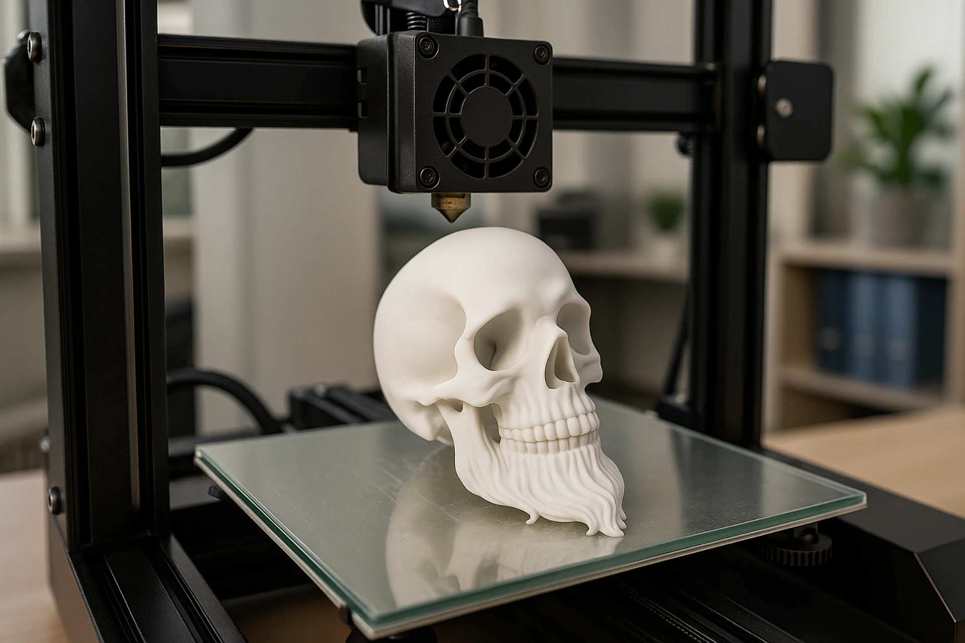 3D Printable Stylized Skull with Beard High-Detail Skeleton 3D print model 3D Model .c4d .max .obj .3ds .fbx .stl .blend 