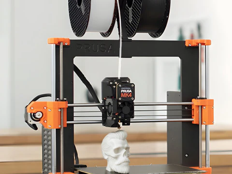 3D-модель черепа з бородою та вусами Помпадур 3D Модель