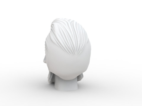 Skull with Pompadour Beard and Mustache 3D print model 3D Model