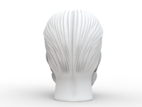 Stylized Skull with Beard and Hair 3D print model 3D Модель