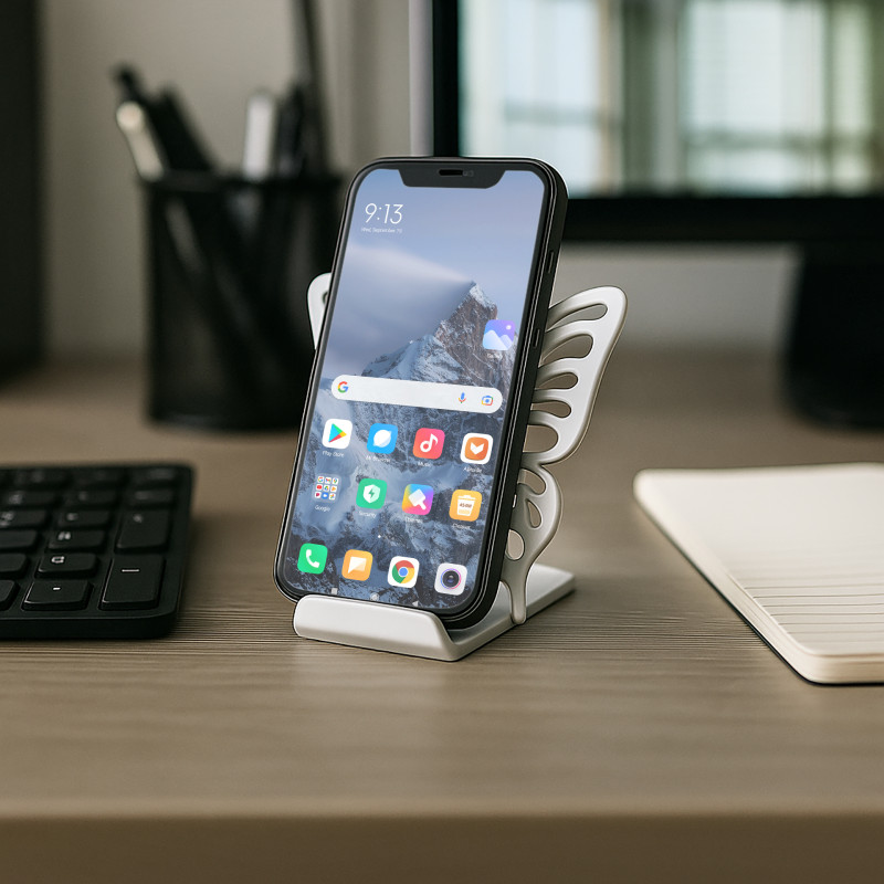 Butterfly Phone Stand 3D Printed Desk Accessory 3D print model 3D Baskı Modeli .c4d .max .obj .3ds .fbx .stl .blend 