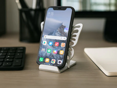 バタフライ電話スタンド 3D プリントデスクアクセサリー 3D プリントモデル 3Dプリントモデル